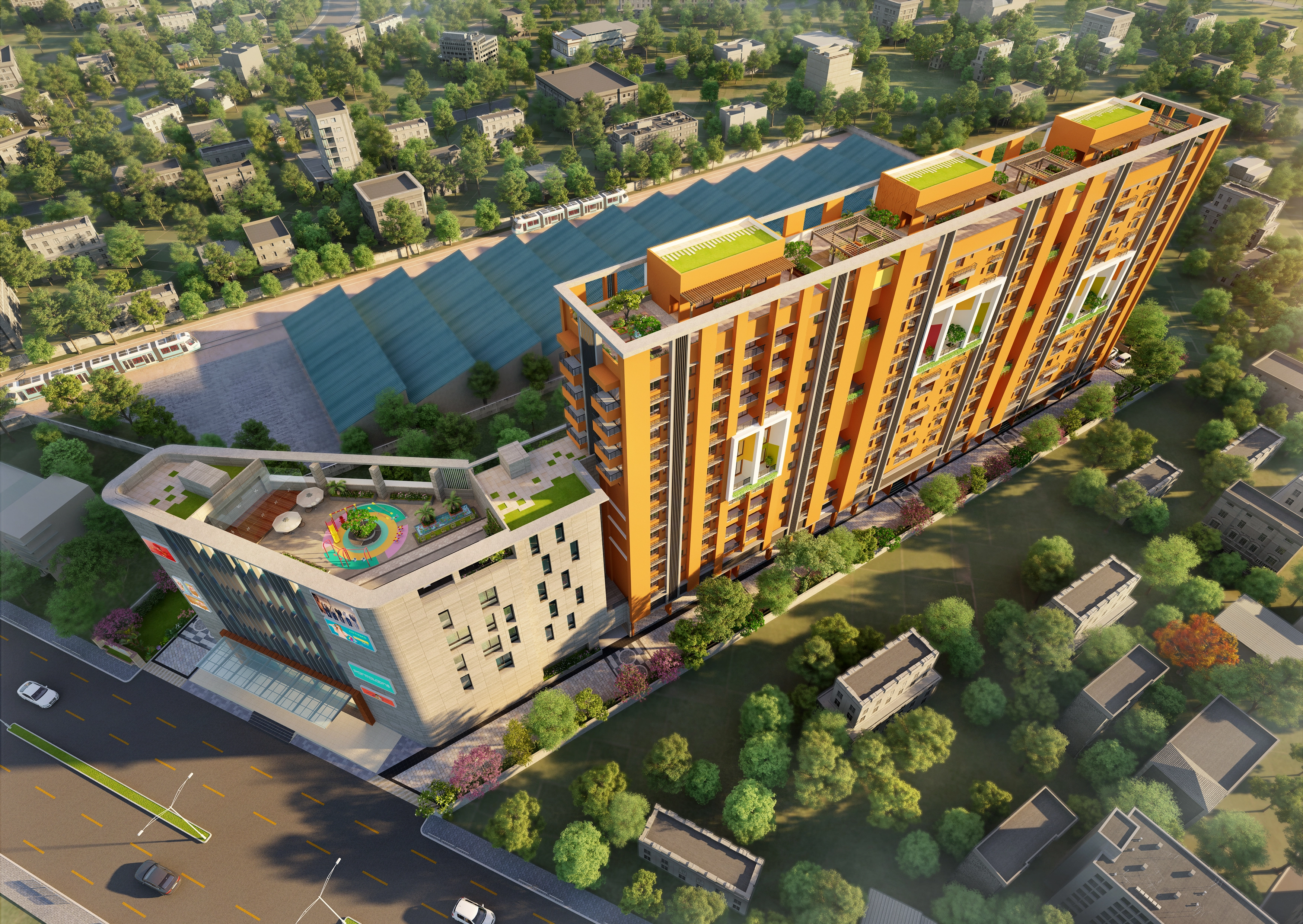 Tiara Residency — Road Level View